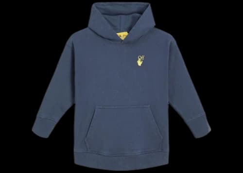 OFF-WHITE Kids Marker Hoodie Navy Blue/Yellow
