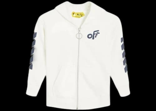 OFF-WHITE Kids Rounded Hoodie White/Blue