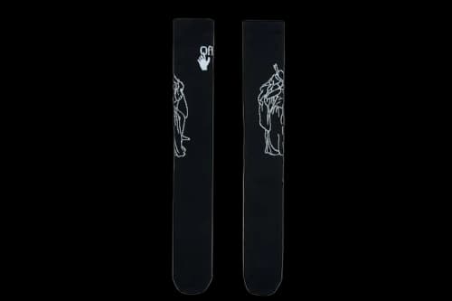OFF-WHITE Kiss Sketch Socks Black/White