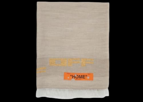 OFF-WHITE Knitted Blanket Taupe Gold