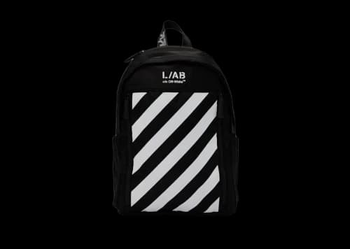 OFF-WHITE L/AB Diagonal Tab Backpack Black/White