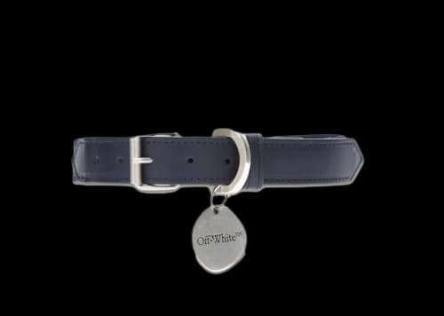 OFF-WHITE Logo-Charm Dog Collar Blue
