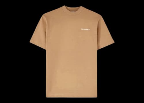 OFF-WHITE Logo-Embroidered Cotton T-Shirt Light Brown