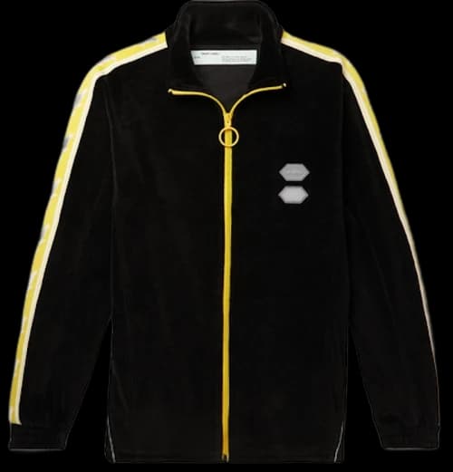 OFF-WHITE Logo Intarsia Velour Track Jacket Black