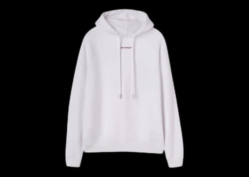 OFF-WHITE Logo-Print Drawstring Hoodie White