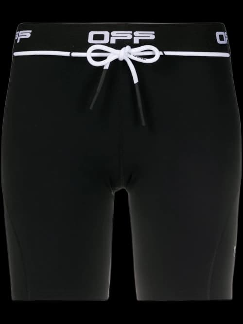 OFF-WHITE Logo Print Performance Shorts Black/White