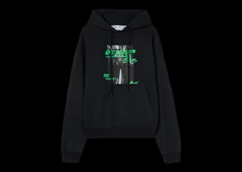 OFF-WHITE Metro Type Skate Hoodie Black/Green