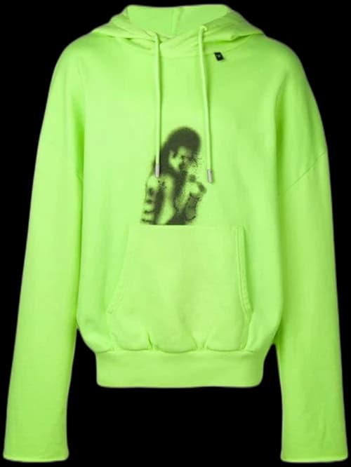 OFF-WHITE Michael Jackson Back Zip Hoodie Fluo Yellow/Black