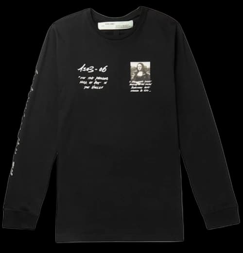 OFF-WHITE Monalisa Graphic Print L/S T-Shirt Black/White/Grey
