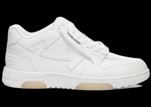 OFF-WHITE Out Of Office OOO Low Tops Croco Print White
