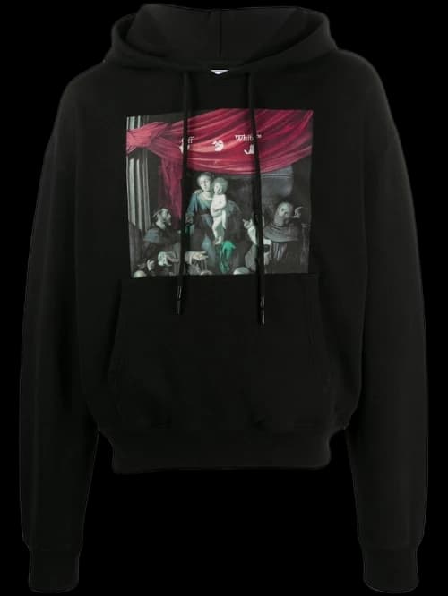 OFF-WHITE Oversize Fit Caravaggio Painting Hoodie Black/Black