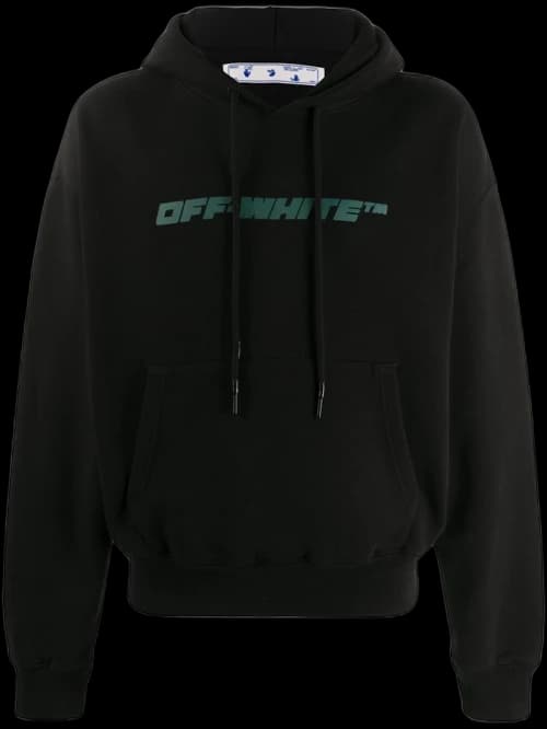 OFF-WHITE Oversize Fit Trellis Worker Hoodie Black/Green