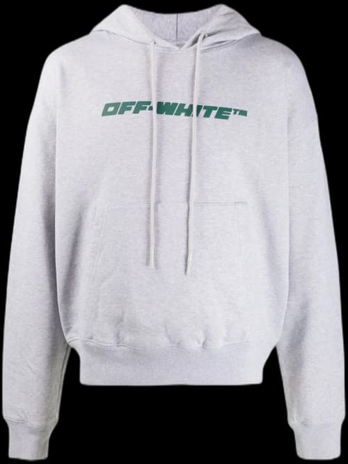 OFF-WHITE Oversize Fit Trellis Worker Hoodie Melange Grey