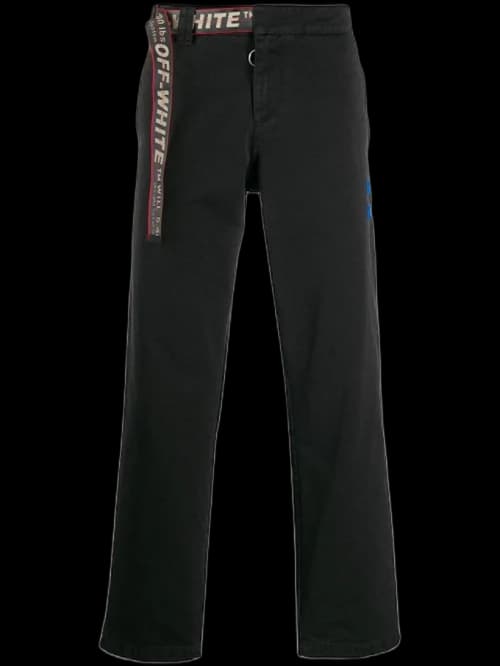 OFF-WHITE OW Belted Chino Pants Black