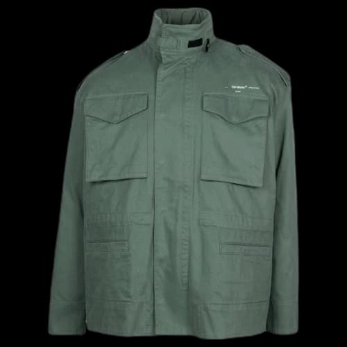 OFF-WHITE Padded Military Field Jacket Military Green/White
