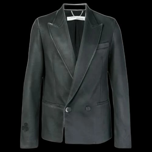 OFF-WHITE Painted Double Breasted Blazer Black