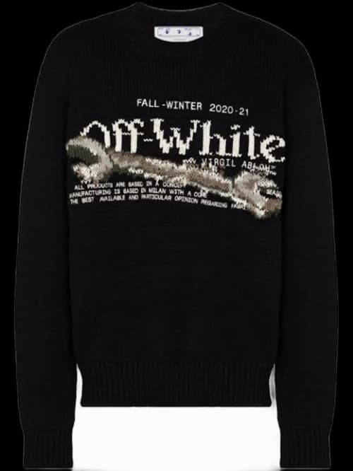 OFF-WHITE Pascal Tool Knit Sweater Black/White