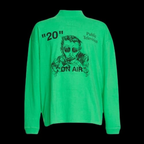 OFF-WHITE Public Television Long Sleeve T-Shirt Green/Black