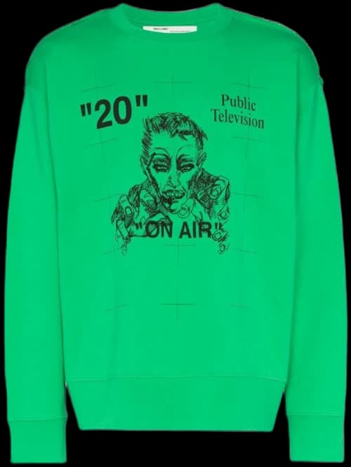 OFF-WHITE Public Television Sweatshirt Green/Black