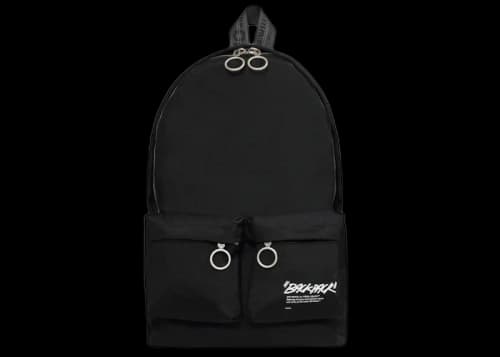 OFF-WHITE Quote Backpack Silver-tone Black/White