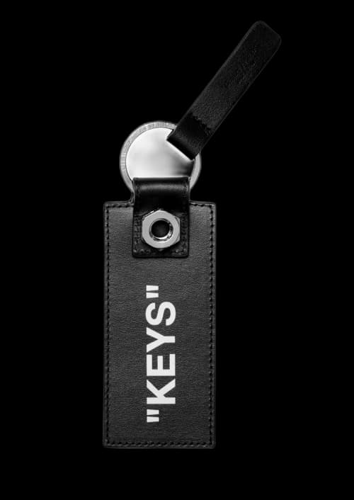 OFF-WHITE "KEYS" Quote Keychain Black/White