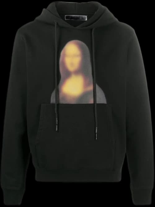 OFF-WHITE Slim Fit Blurred Monalisa Hoodie Black/Black