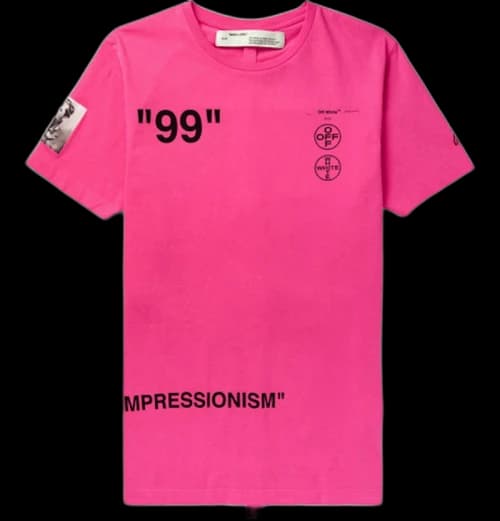 OFF-WHITE Slim Fit Boat Print T-Shirt Pink/Black