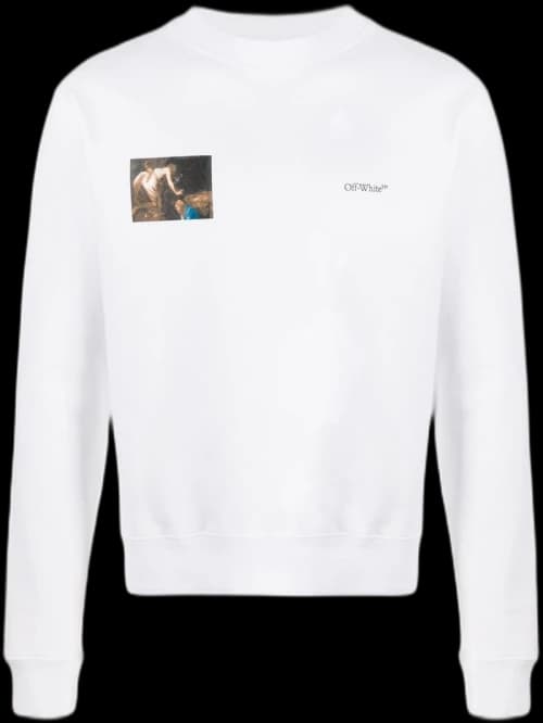 OFF-WHITE Slim Fit Caravaggio Angel Sweatshirt White/Black