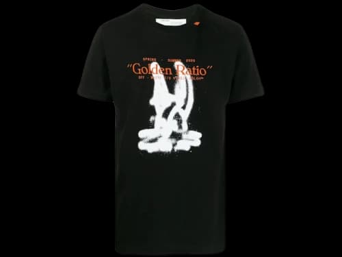 OFF-WHITE Slim Fit Cartoon Golden Ratio T-Shirt Black/White