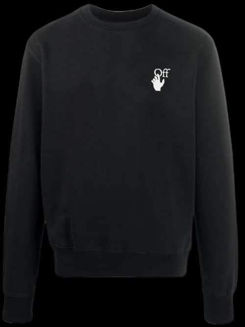 OFF-WHITE Slim Fit Cut Here Logo Sweatshirt Black/White