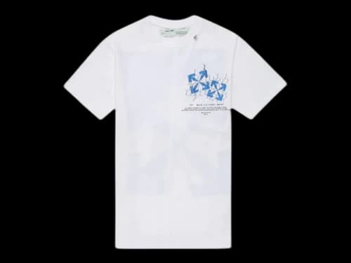 OFF-WHITE Slim Fit Fence Arrows T-Shirt White/Blue
