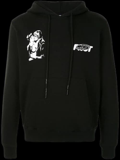 OFF-WHITE Slim Fit Kiss 21 Hoodie Black/White
