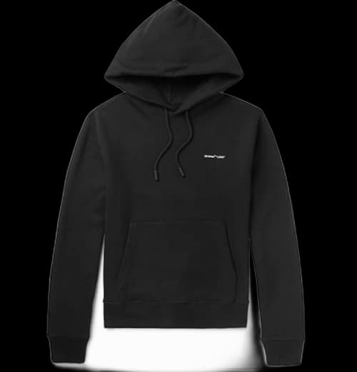 OFF-WHITE Slim Fit Logo Print Hoodie Black/White
