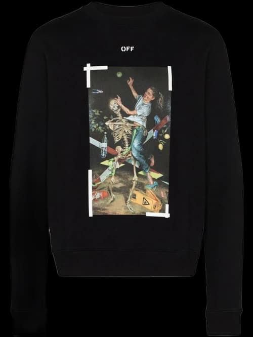 OFF-WHITE Slim Fit Pascal Crewneck Sweatshirt Black/White