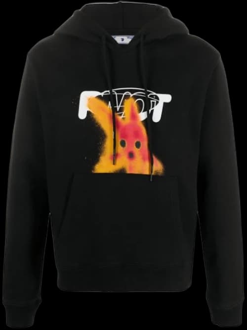 OFF-WHITE Slim Fit Pivot Fish Hoodie Black/Red