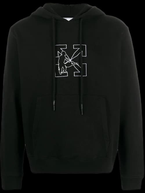 OFF-WHITE Slim Fit Workers Hoodie Hoodie Black/White