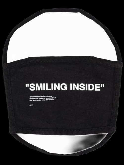 OFF-WHITE Smiling Inside Face Mask Black/White