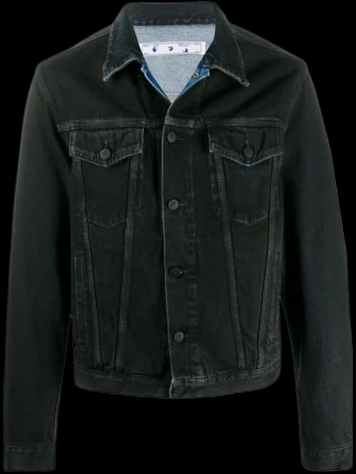 OFF-WHITE Stencil Arrows Denim Jacket Black/Medium Blue