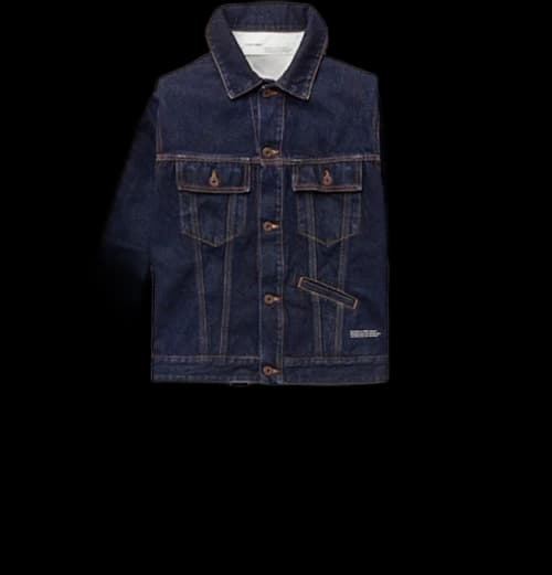 OFF-WHITE Striped Denim Jacket Dark Blue/White