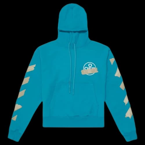 OFF-WHITE Tape Diag Arrows Hoodie Petrol Blue/Beige