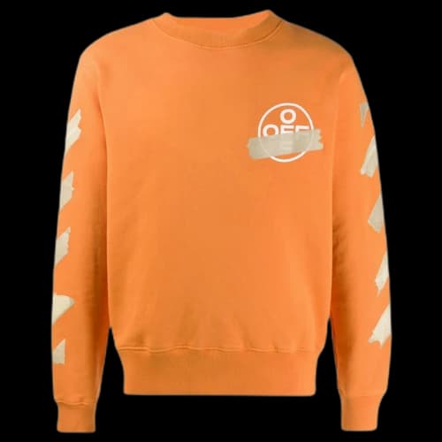 OFF-WHITE Tape Diag Arrows Sweatshirt Orange/Beige