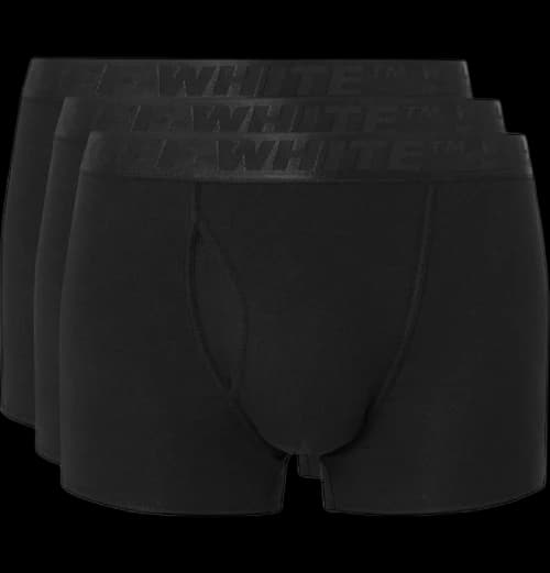 OFF-WHITE Three Pack Stretch Cotton Boxer Briefs (SS19) Black