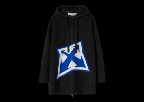 OFF-WHITE Thund Arrow Wool Over Zip Hoodie Black/Blue