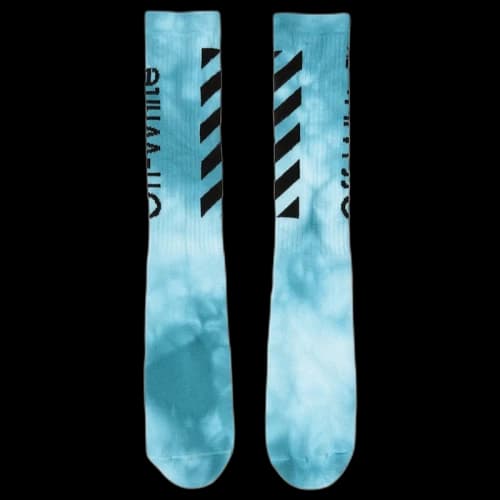 OFF-WHITE Tye Dye Diag Mid Socks Light Blue/Black