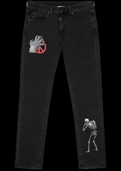 OFF-WHITE Undercover Slim 5 Pocket Denim Pants Black/Multicolor