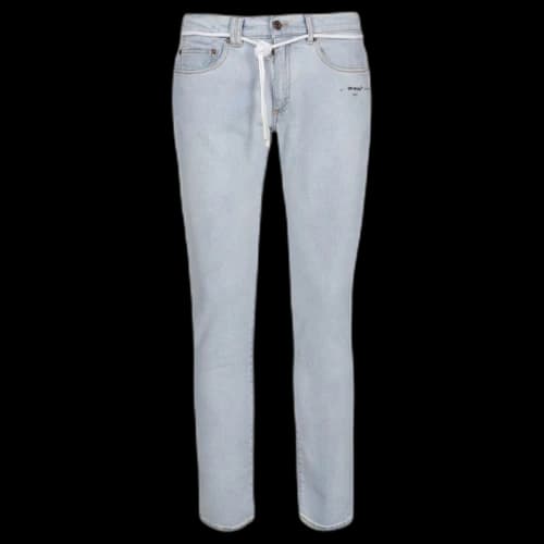 OFF-WHITE Washed Skinny Denim Jeans Light Blue