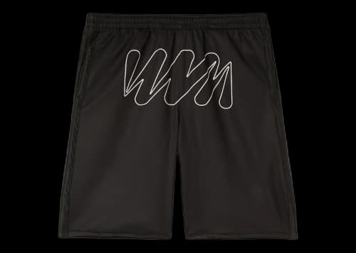 OFF-WHITE Wave Outl Diagonal Mesh Shorts Black/White