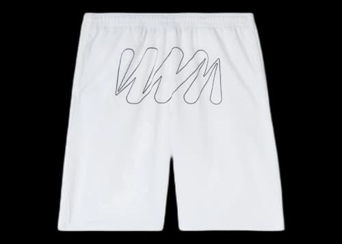 OFF-WHITE Wave Outl Diagonal Mesh Shorts White/Black
