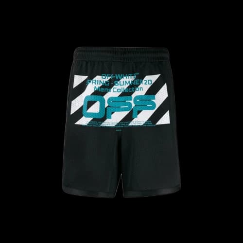 Off-White Off White Wavy Line Mesh Shorts Black Multicolor (2020)