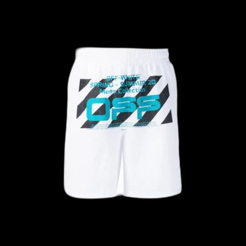 Off-White Off White Wavy Line Mesh Shorts White Multicolor (2020)